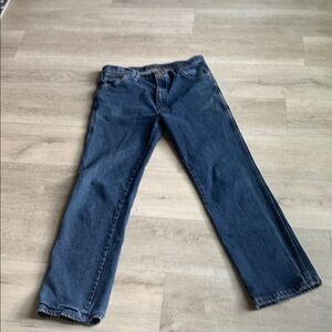 Wrangler 35 x 34  Men's Dark Blue Straight Jeans